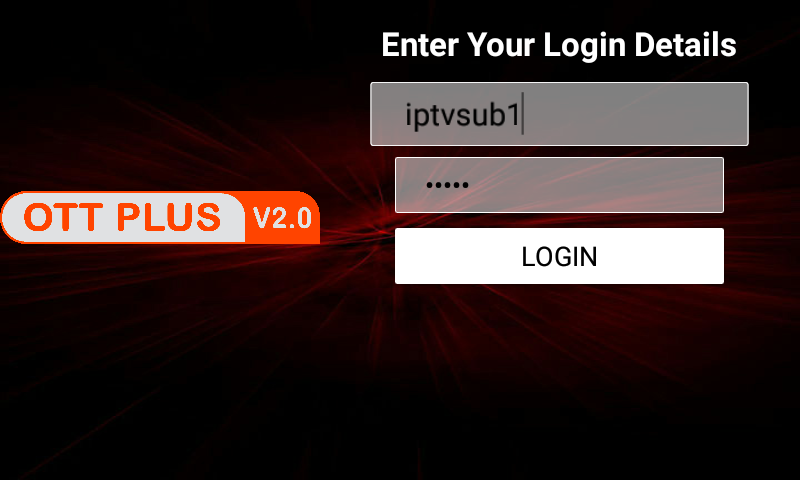 Screenshot OTT+ pluse IPTV App